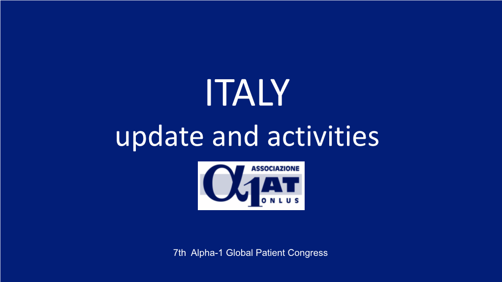 7Th Alpha-1 Global Patient Congress Italian Alfa-1 AT