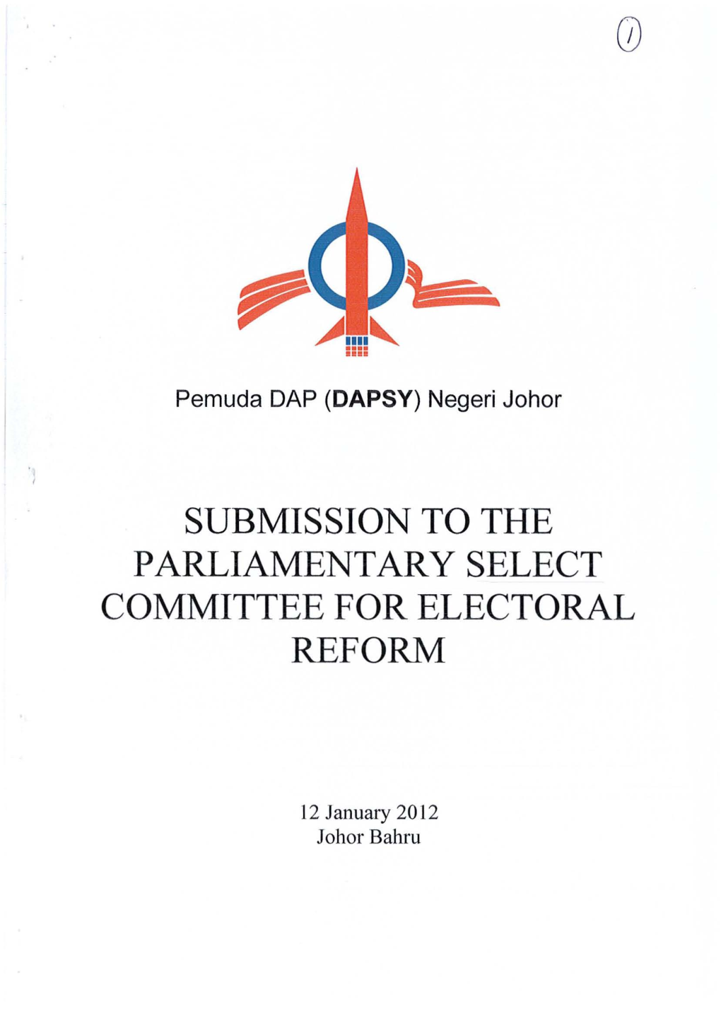 Submission to the Parliamentary Select Committee for Electoral Reform