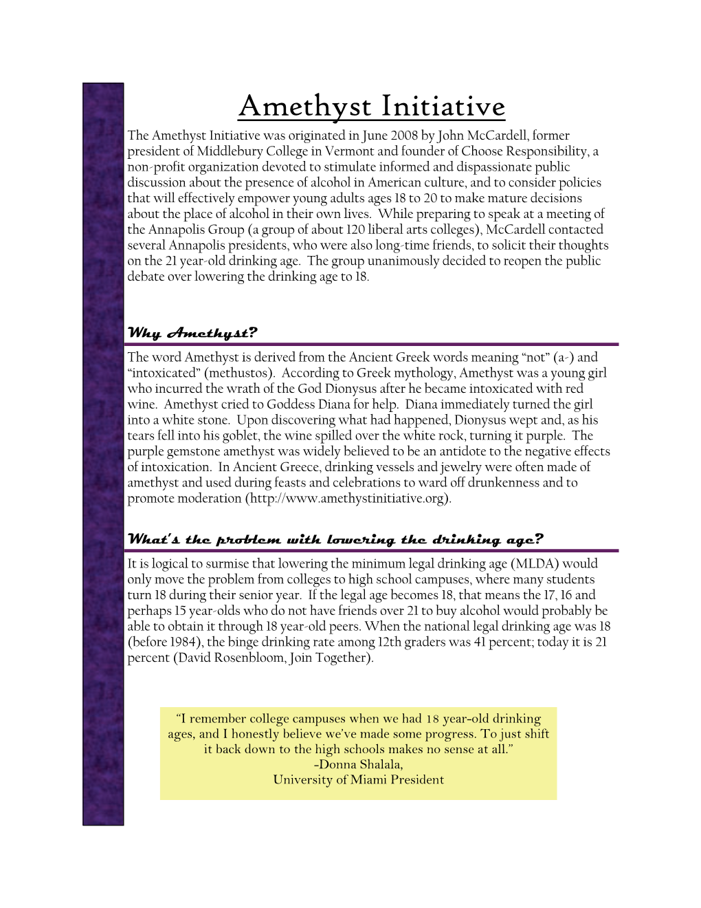 Amethyst One Pager