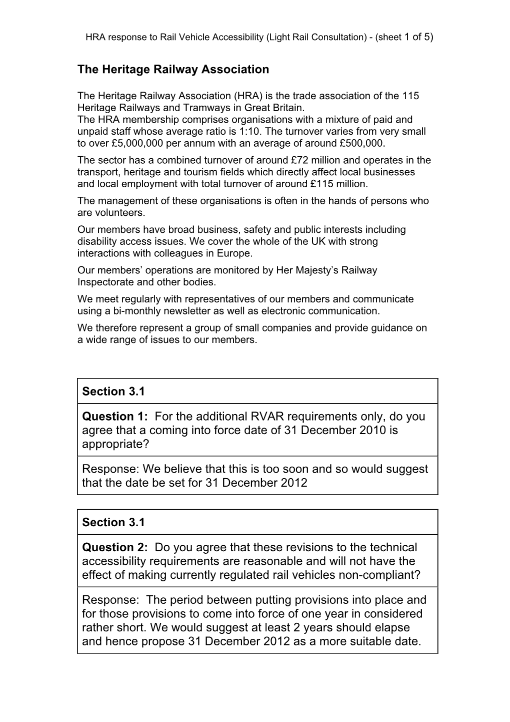 Rail Vehicle Accessibility (Light Rail Consultation) - (Sheet 1 of 5)