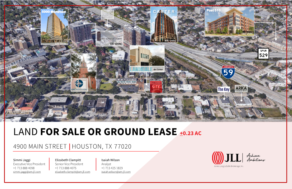 Land for Sale Or Ground Lease +0.23 Ac 4900 Main Street | Houston, Tx 77020