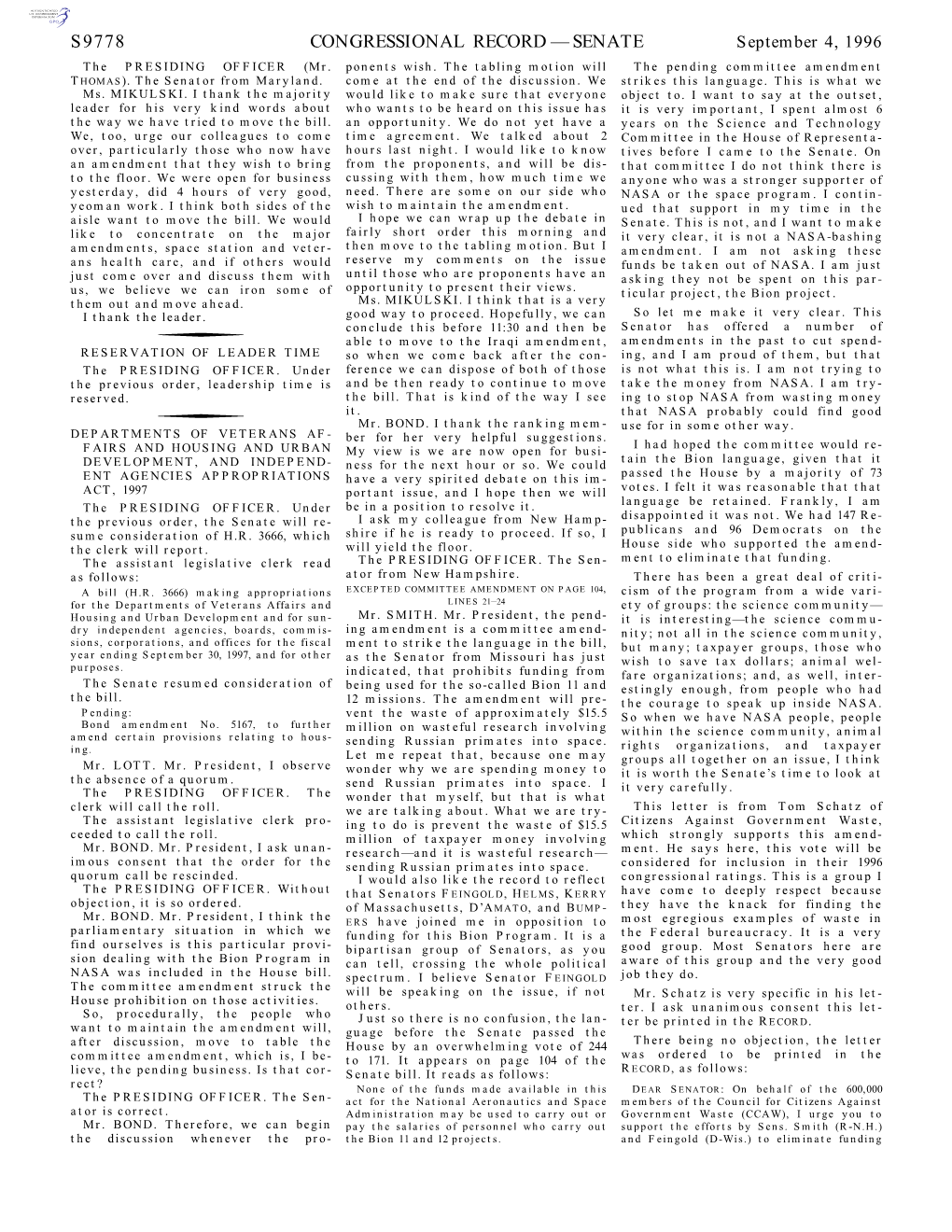 Congressional Record—Senate S9778