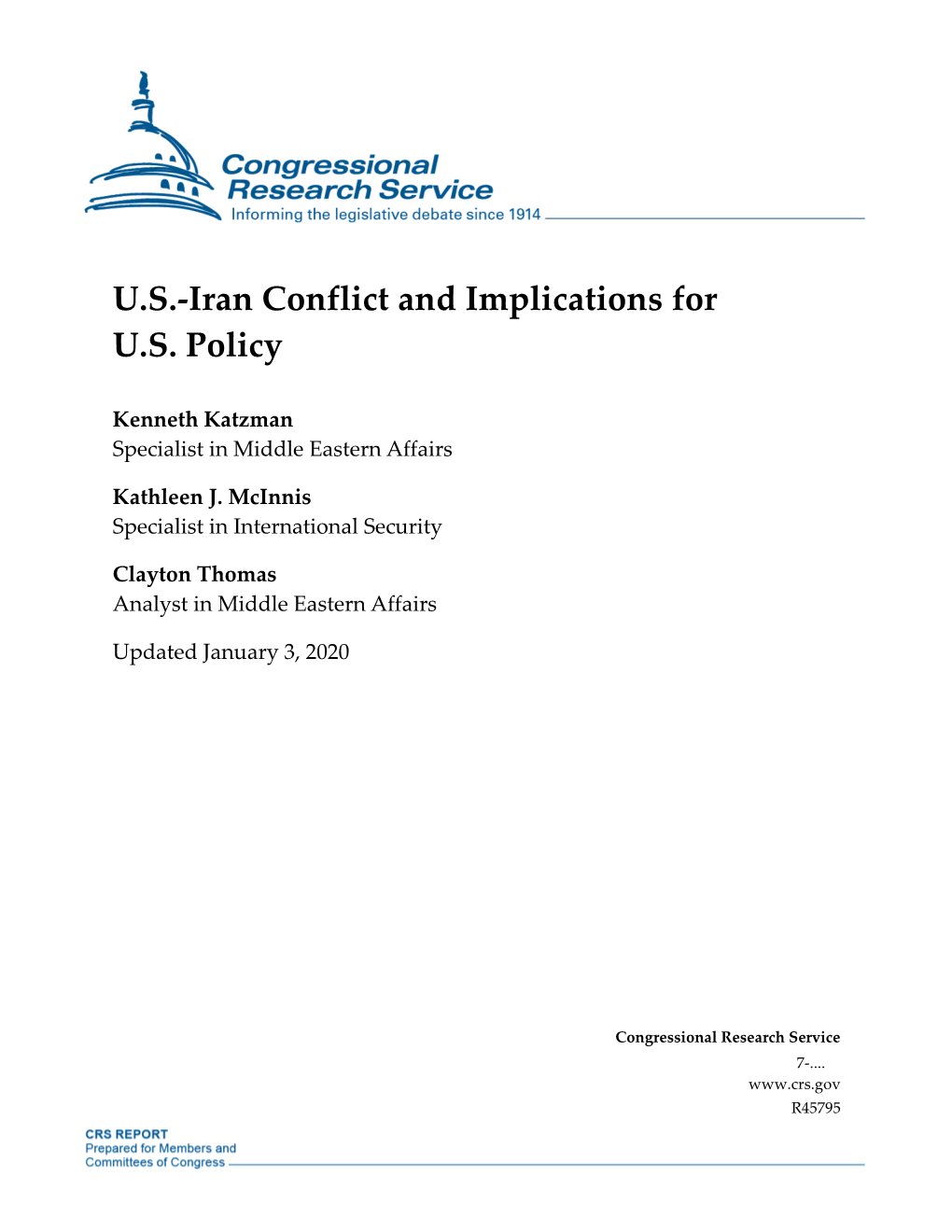 US-Iran Conflict and Implications for US Policy