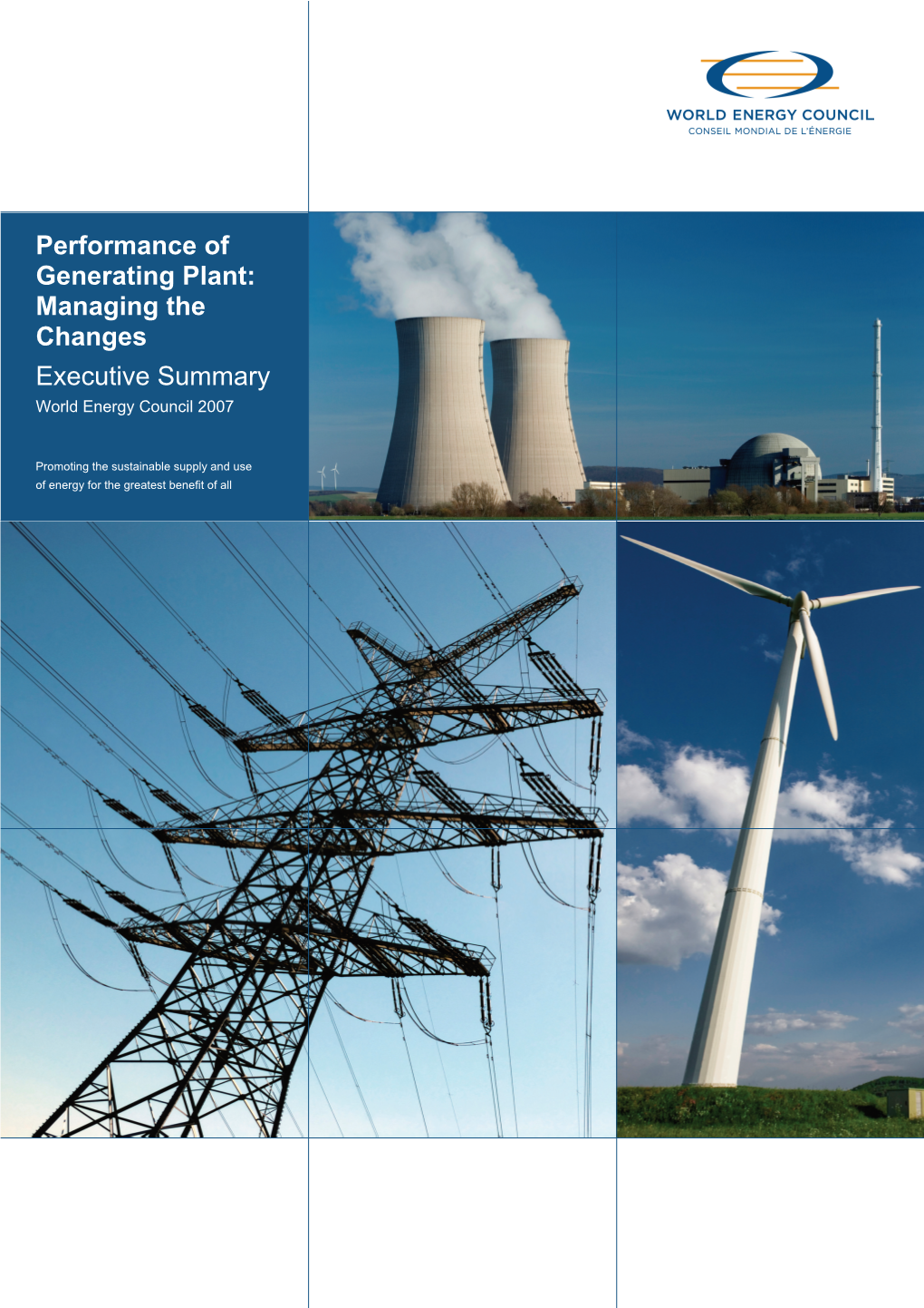 Performance of Generating Plant: Managing the Changes Executive Summary World Energy Council 2007