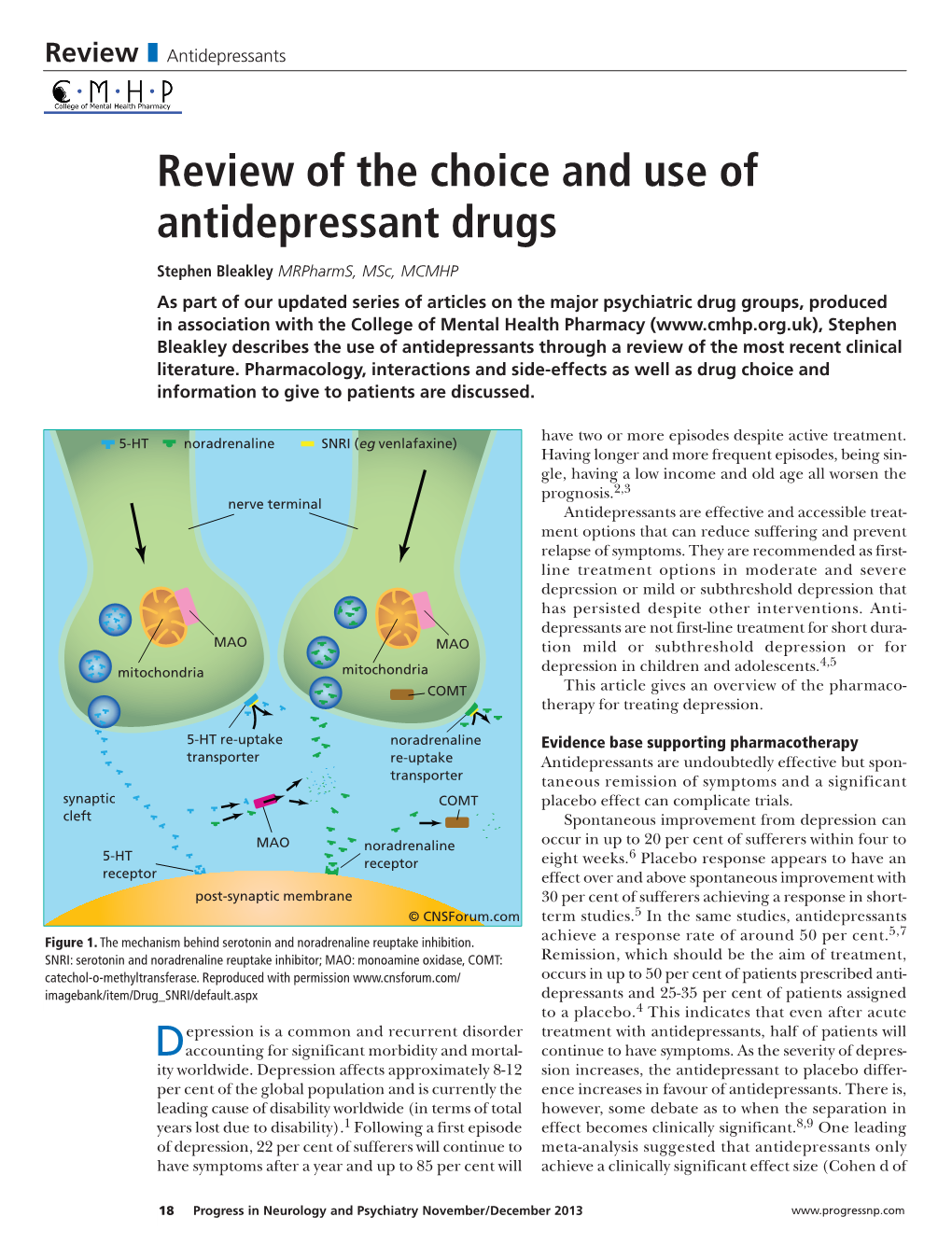 Review of the Choice and Use of Antidepressant Drugs