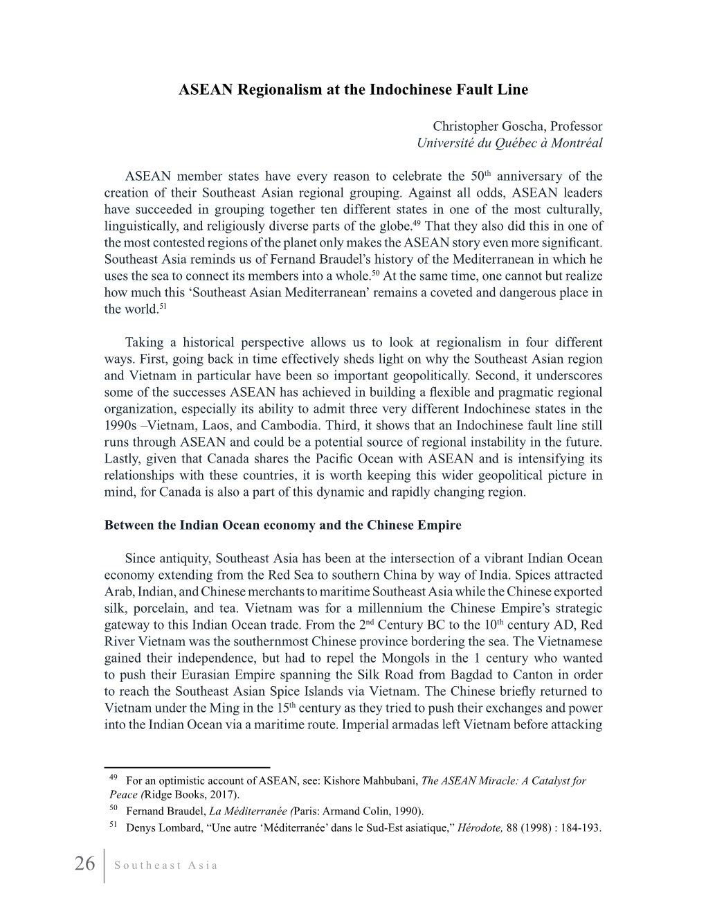 ASEAN Regionalism at the Indochinese Fault Line