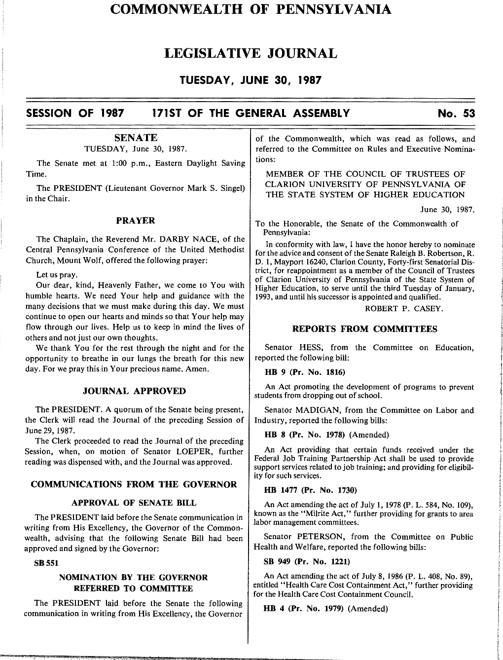 Commonwealth of Pennsylvania Legislative