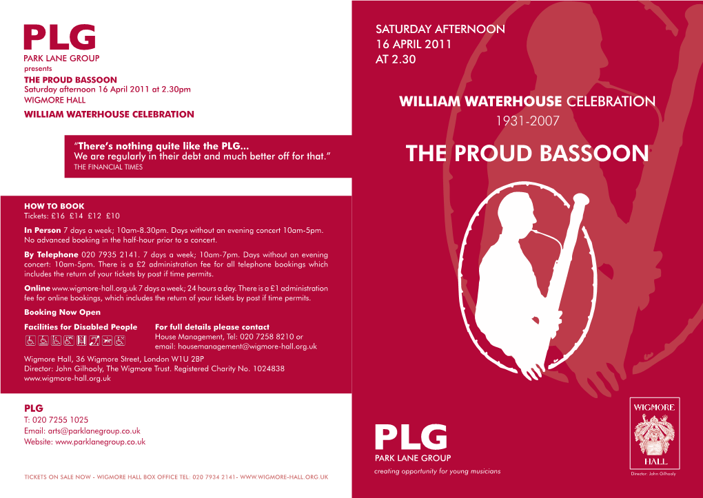 William Waterhouse Celebration WILLIAM WATERHOUSE CELEBRATION 1931-2007