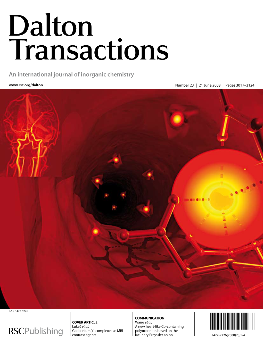 An International Journal of Inorganic Chemistry Number 23 | 21 June 2008 | Pages 3017–3124