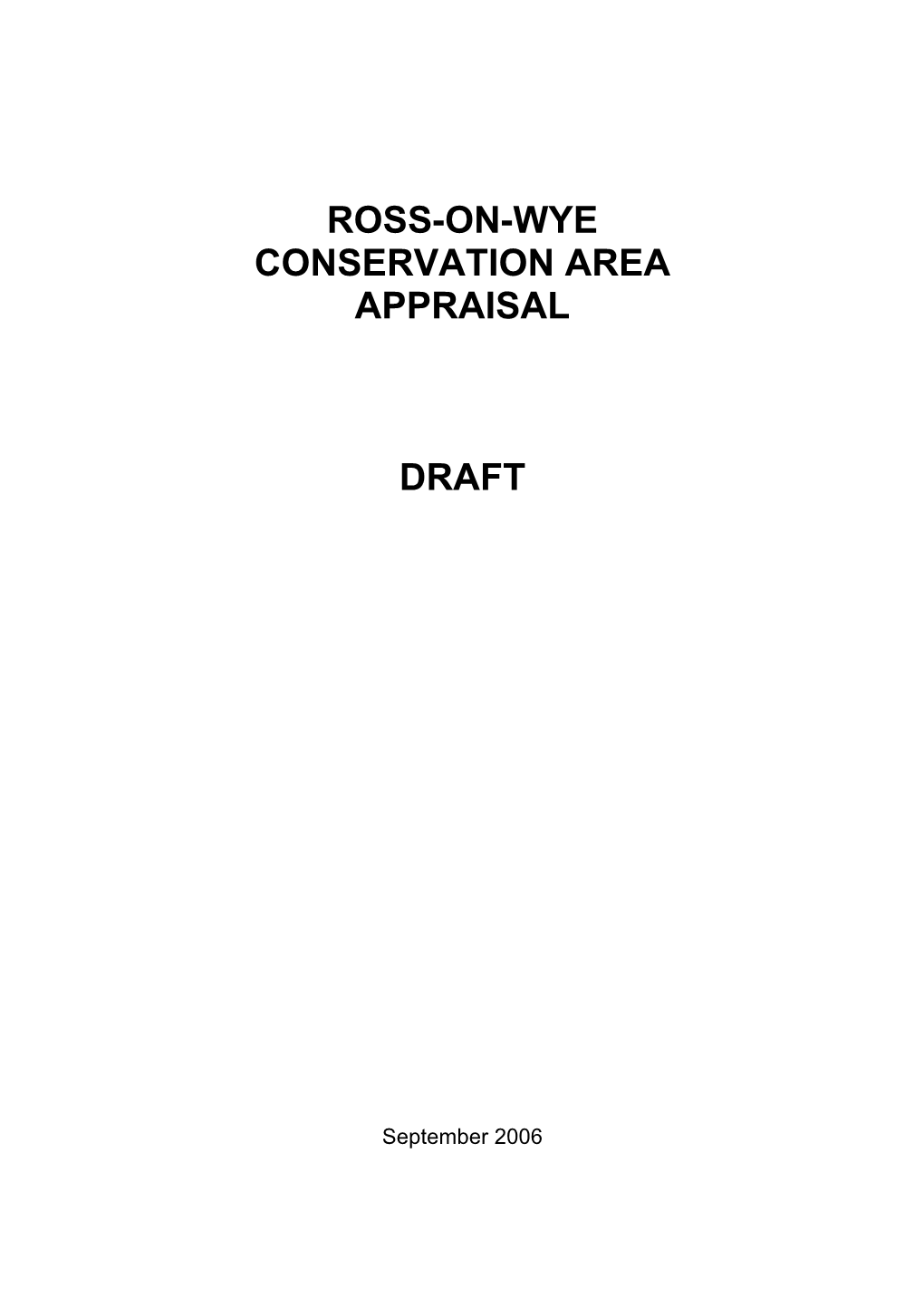 Ross-On-Wye Conservation Area Appraisal Draft
