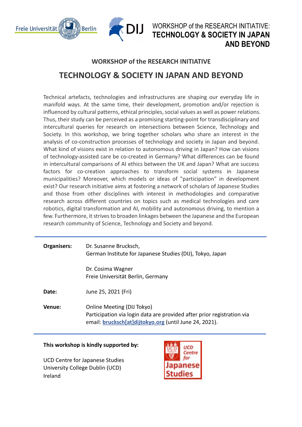 Technology & Society in Japan and Beyond