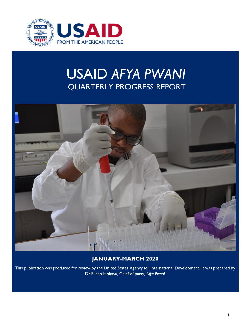 Usaid Afya Pwani Quarterly Progress Report