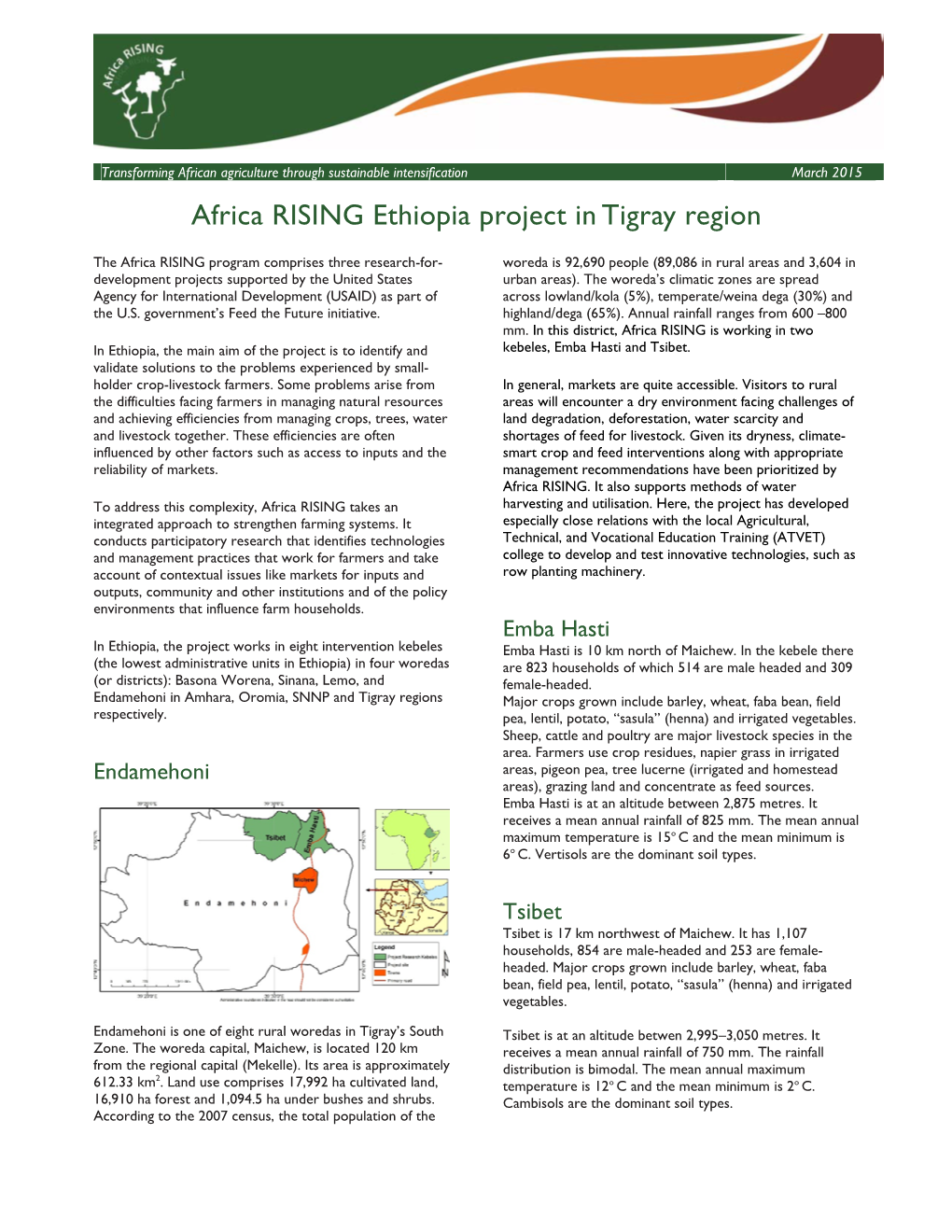 Africa RISING Ethiopia Project in Tigray Region