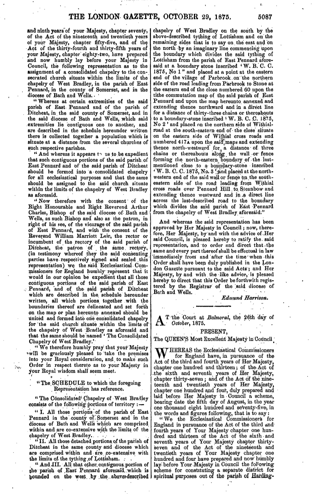 The London Gazette, October 29, 1875. 5087