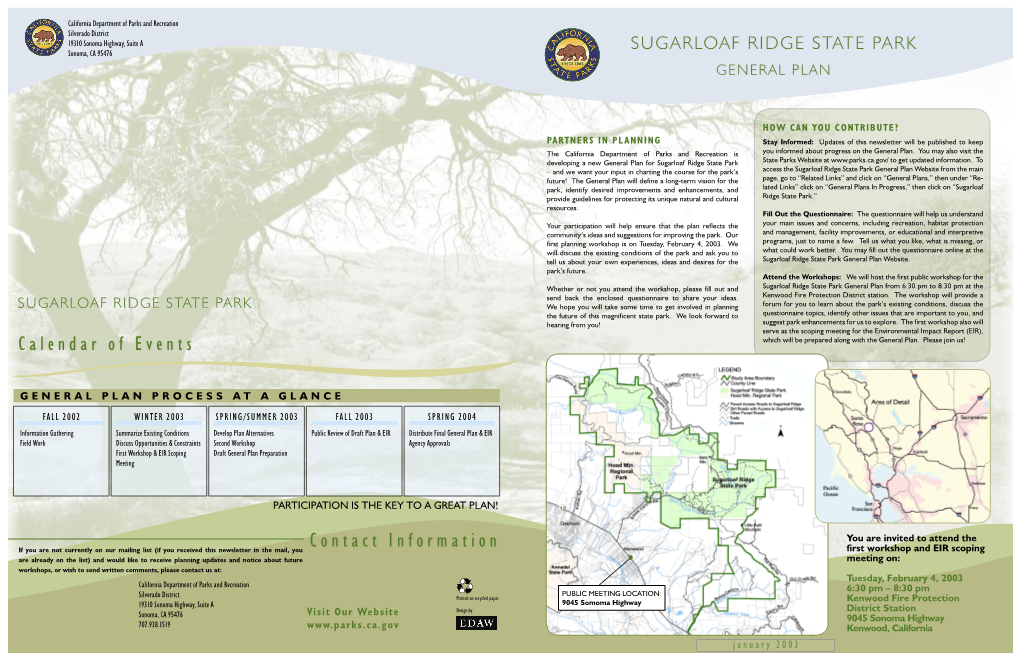 Sugarloaf Ridge Newsletter.Indd