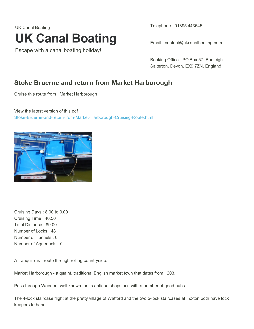 Stoke Bruerne and Return from Market Harborough | UK Canal Boating