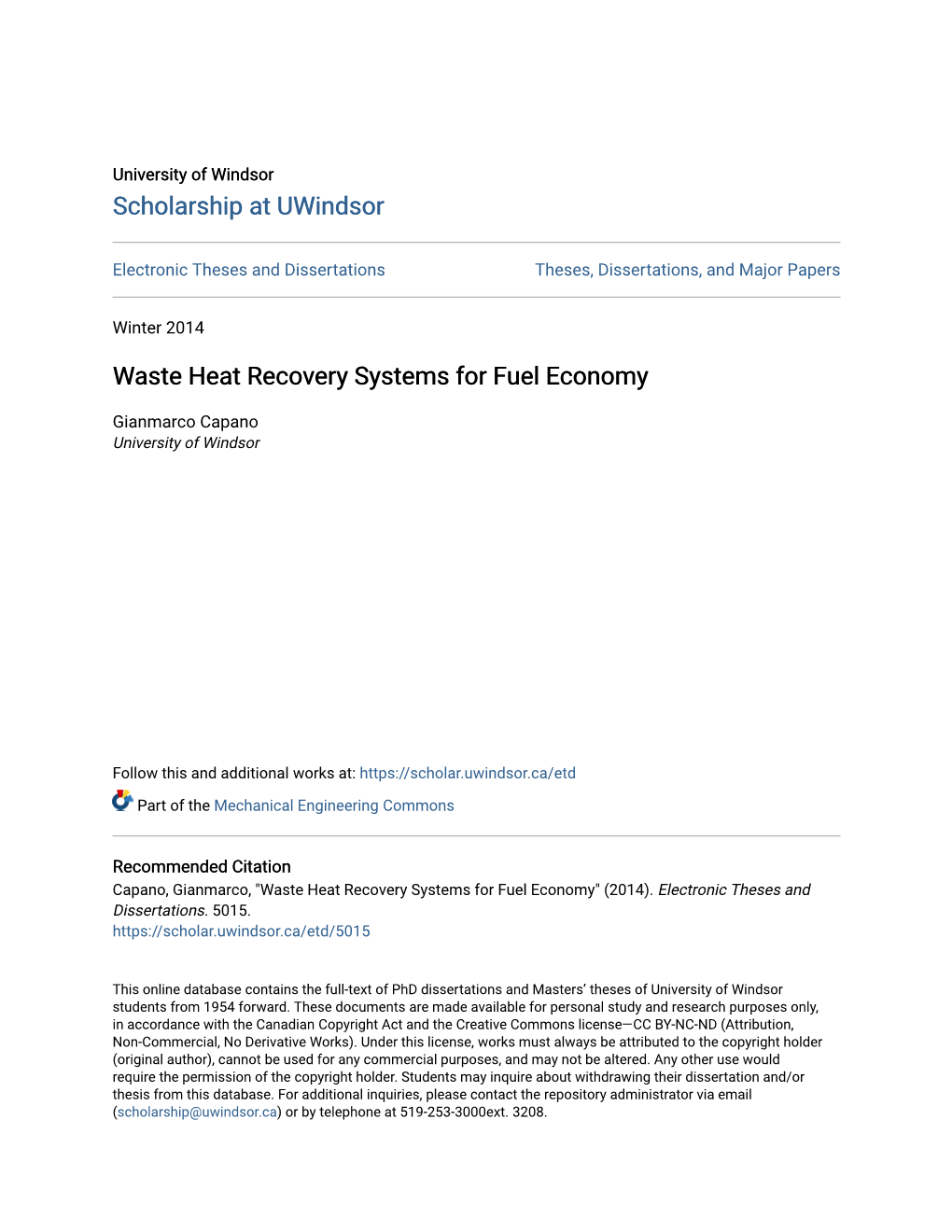 Waste Heat Recovery Systems for Fuel Economy