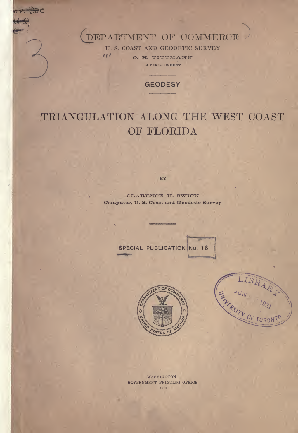 Geodesy : Triangulation Along the West Coast of Florida