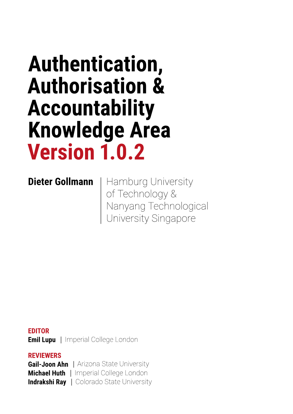 Authentication, Authorisation & Accountability Knowledge Area