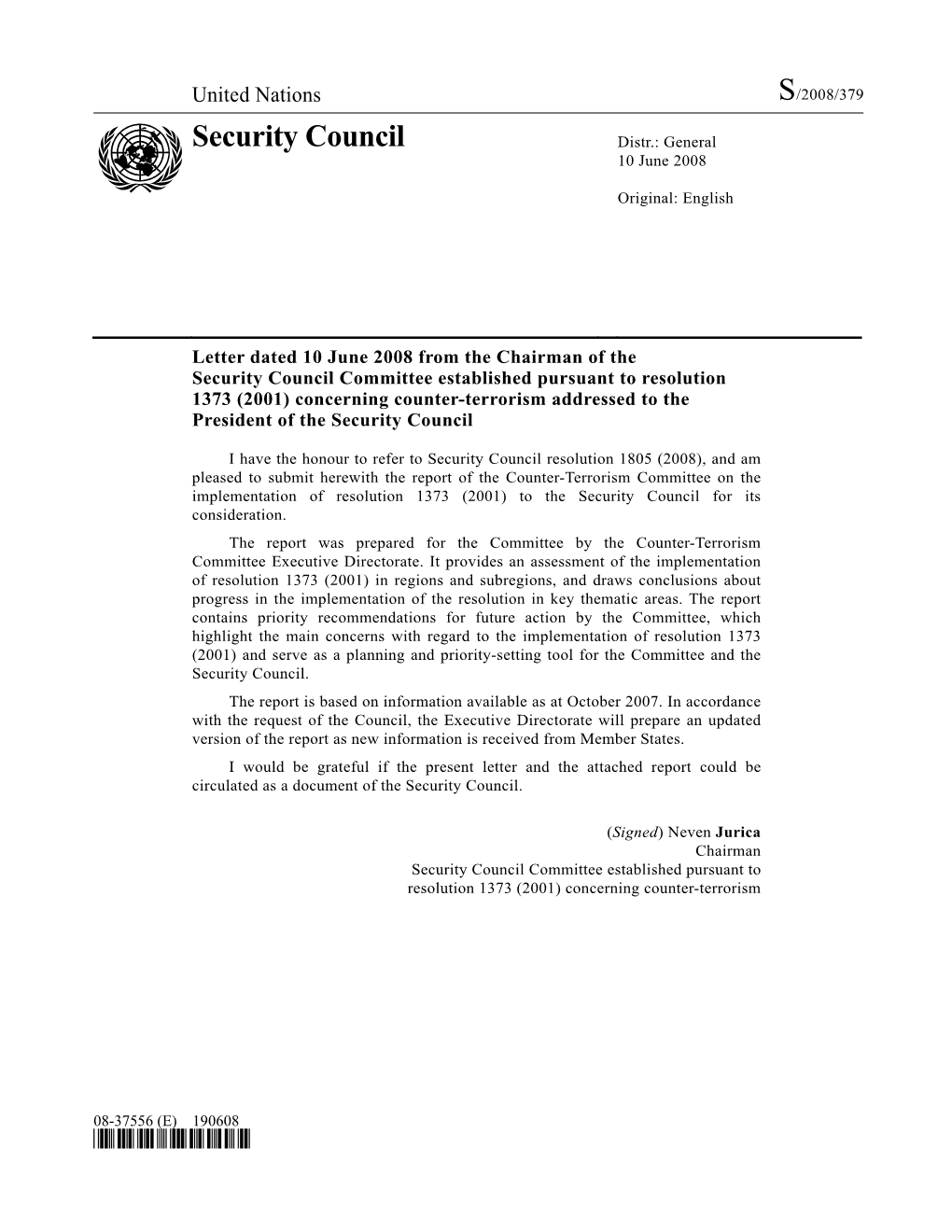 Security Council Distr.: General 10 June 2008