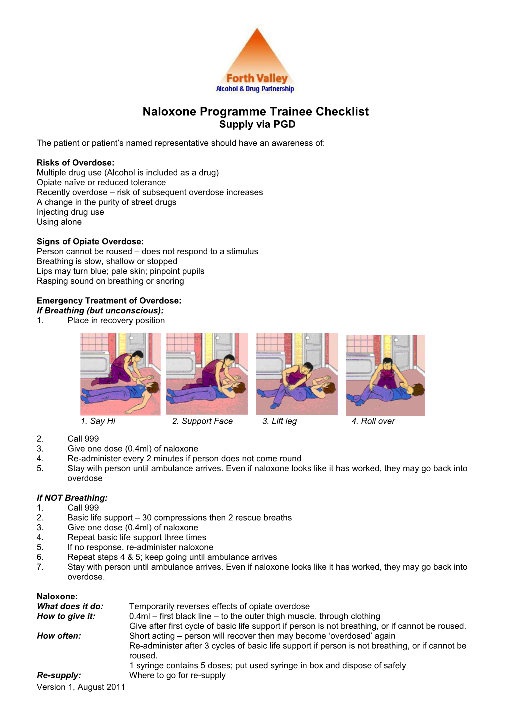 Naloxone Programme Trainee Checklist