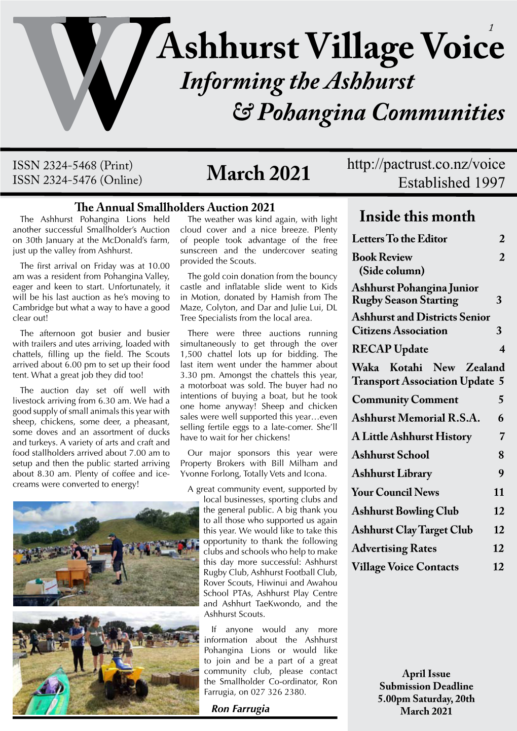 Ashhurst Village Voice Informing the Ashhurst & Pohangina Communities