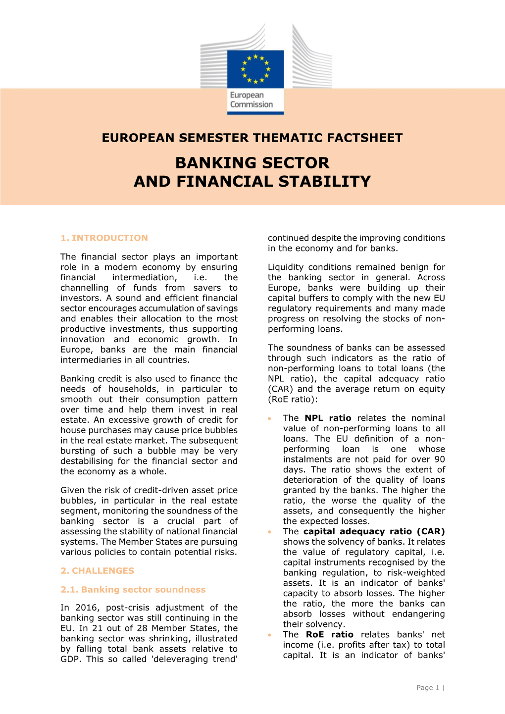 Banking Sector and Financial Stability