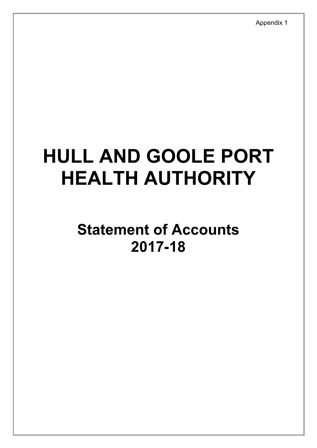 Hull and Goole Port Health Authority