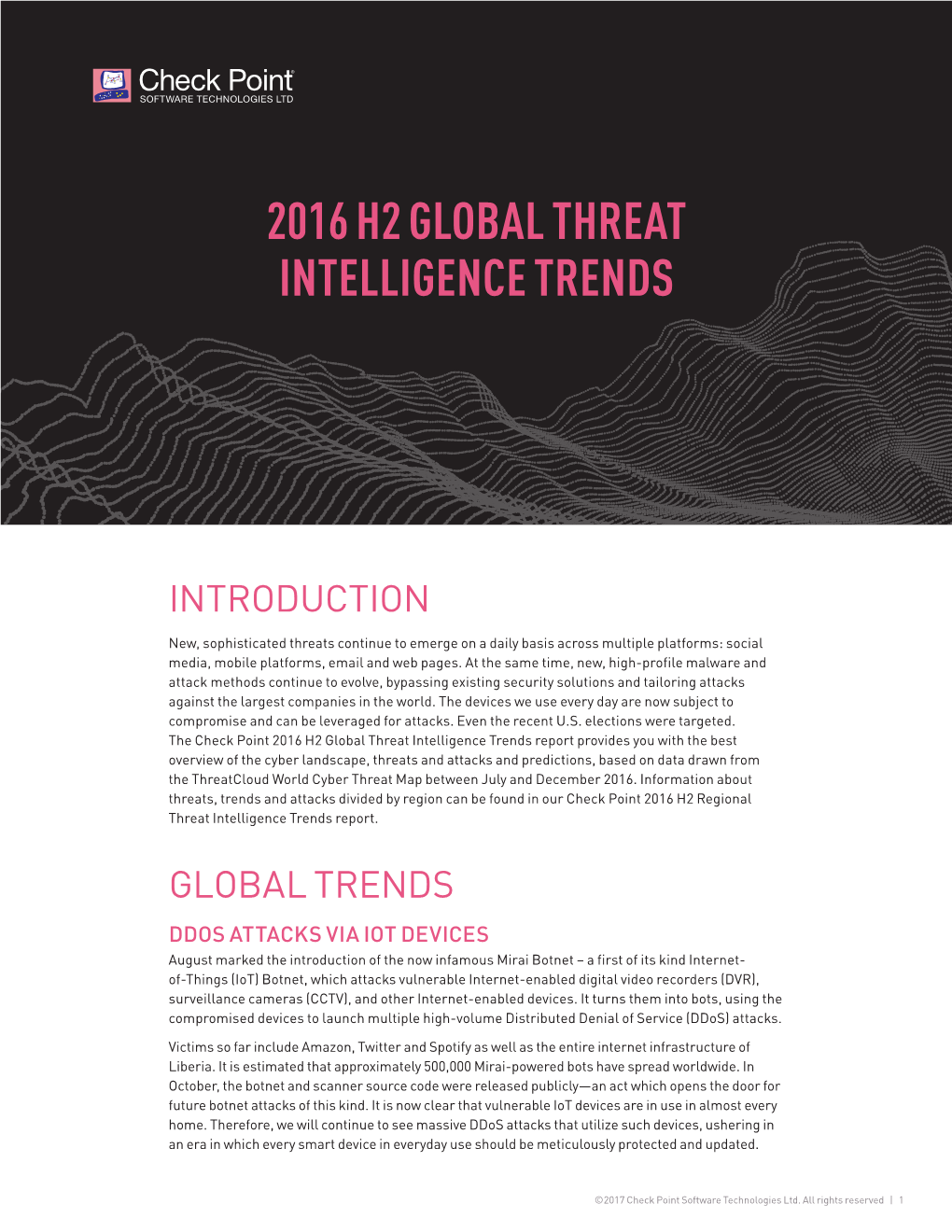 Check Point 2016 H2 Global Threat Intelligence Trends Report