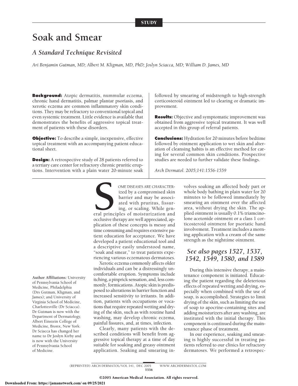 Soak and Smear a Standard Technique Revisited