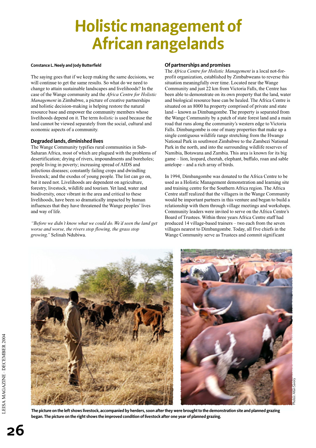 Holistic Management of African Rangelands