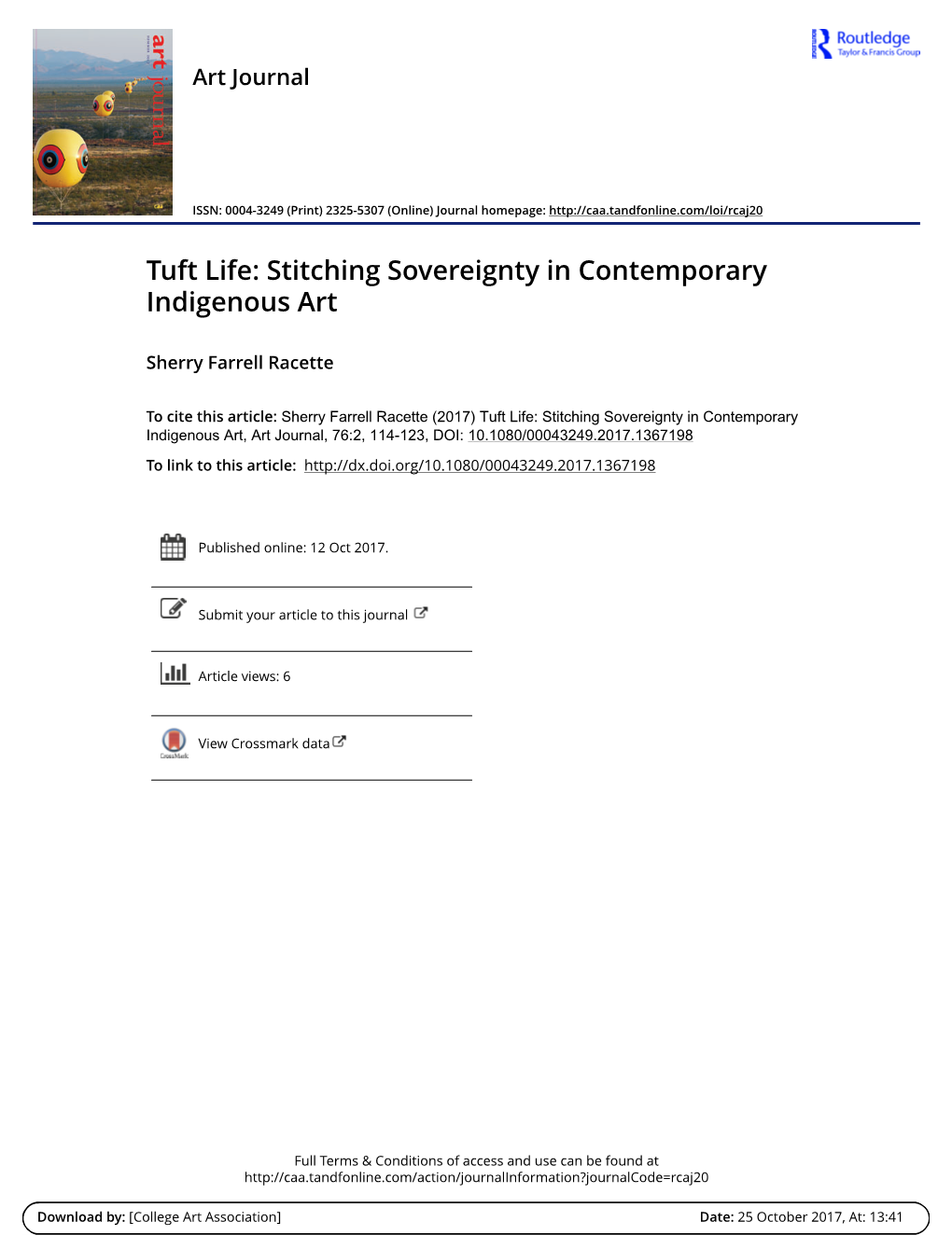 Tuft Life: Stitching Sovereignty in Contemporary Indigenous Art