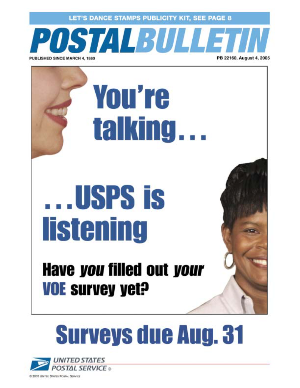 Postal Bulletin 22160 (8-4-05)