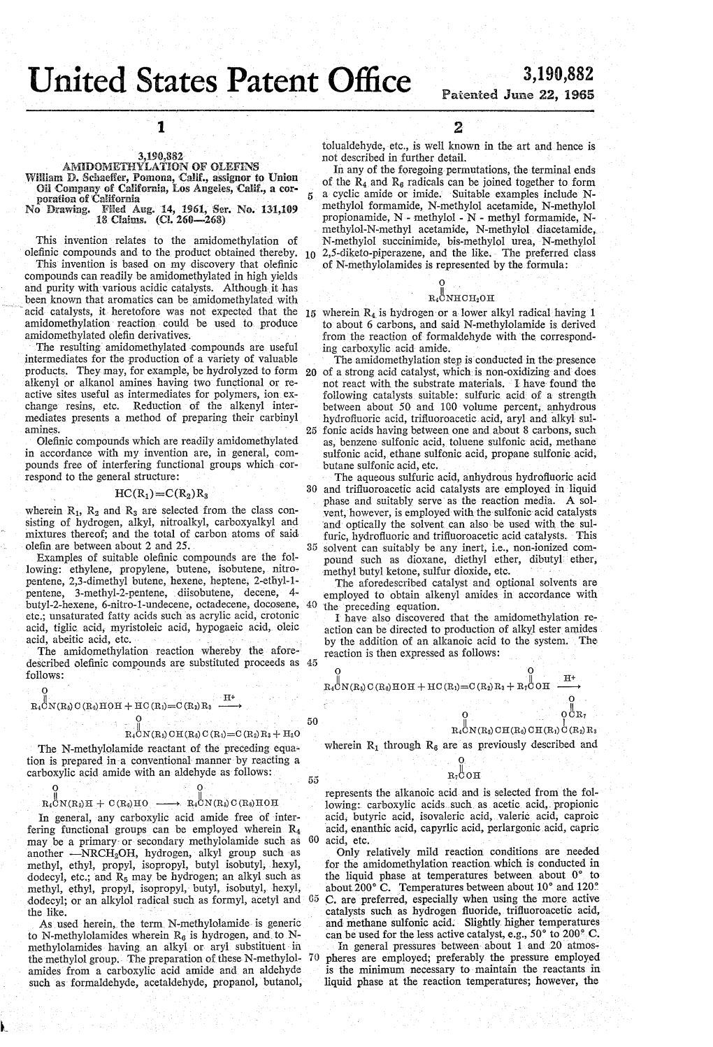 United States Patent Office Paiented June 22, 1965 1