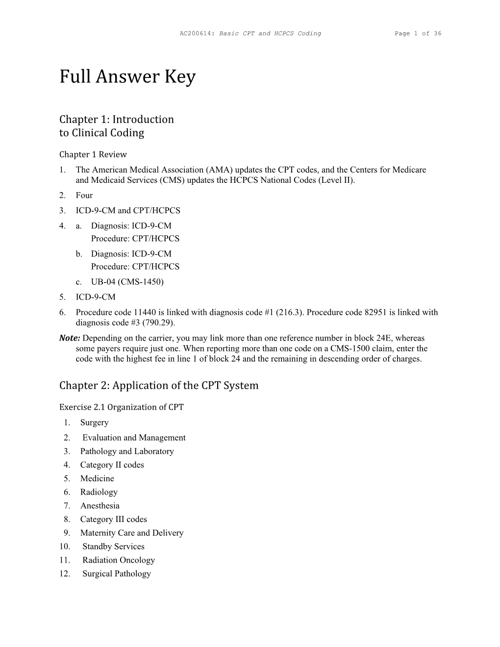 AC200614: Basic CPT and HCPCS Coding Page 1 of 35