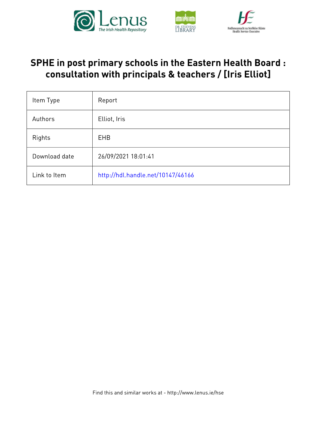 APPENDIX Ill I Health Promotion