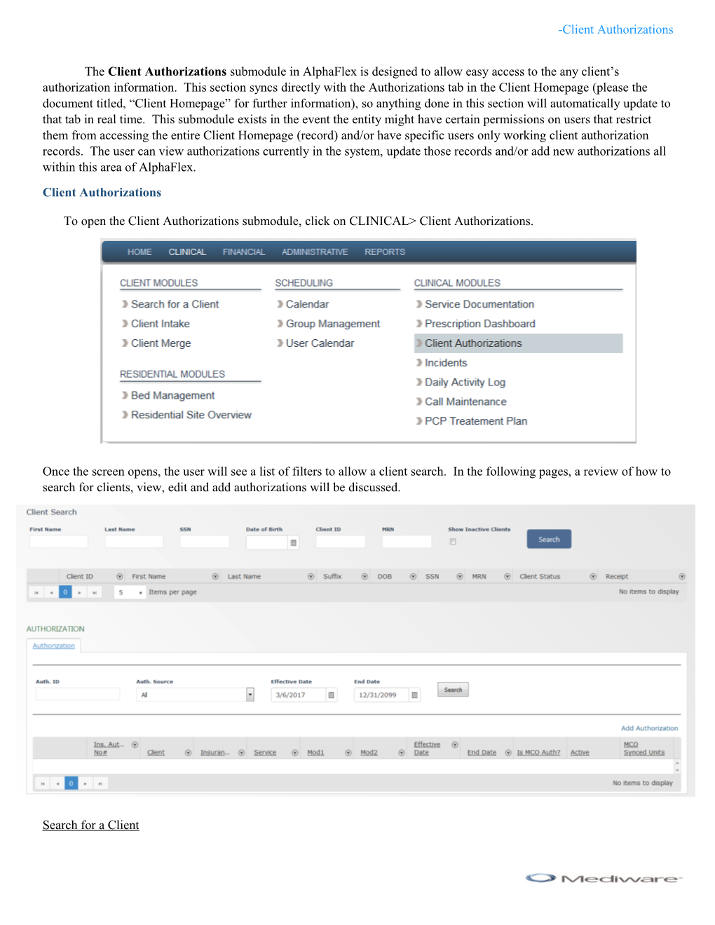 Client Authorizations