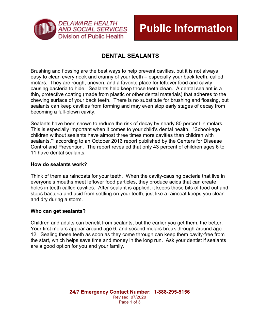 Dental Sealants