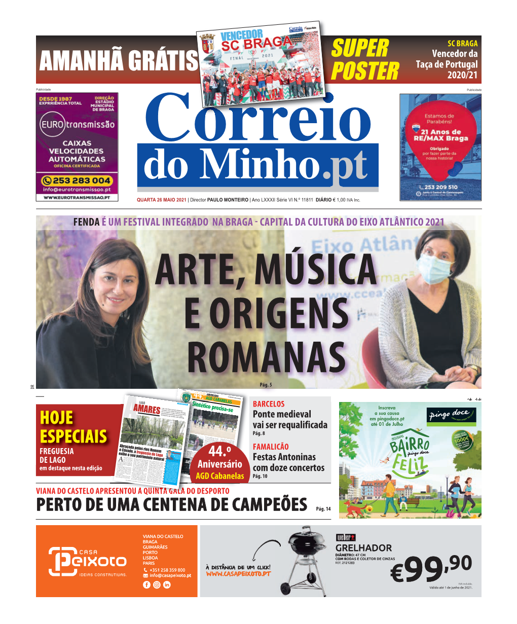 AMANHÃ GRÁTIS Taça De Portugal POSTER 2020/21 Publicidade Correio Publicidade Do Minho.Pt