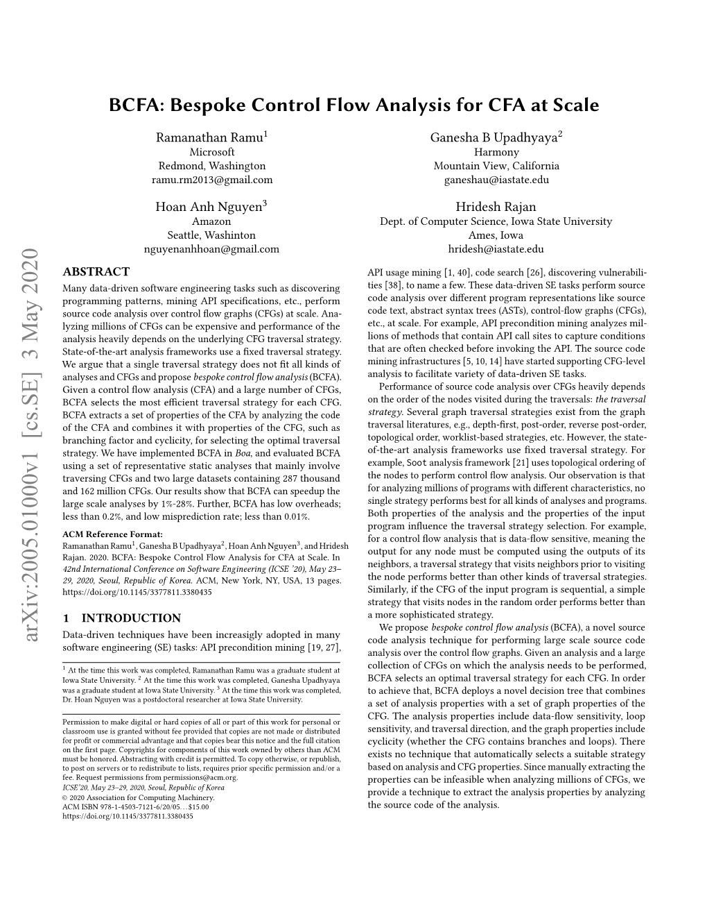 BCFA: Bespoke Control Flow Analysis for CFA at Scale