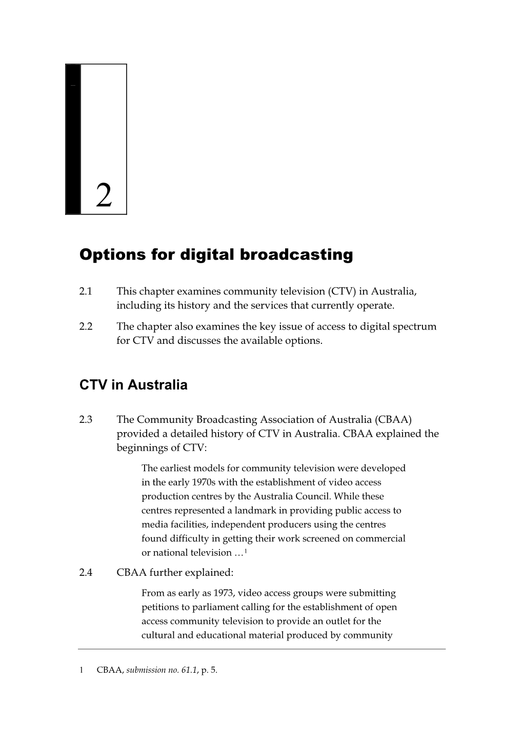 Community Television: Options for Digital Broadcasting