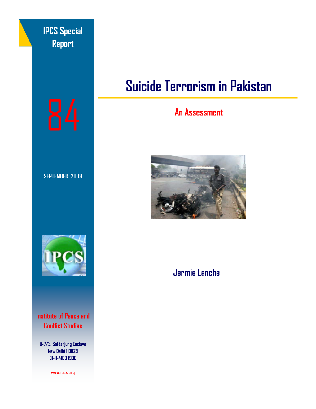 Suicide Terrorism in Pakistan 84 an Assessment