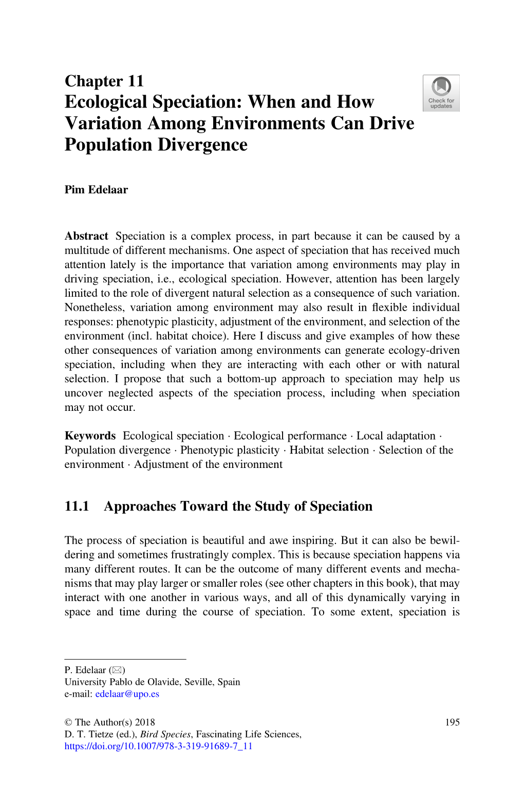 Ecological Speciation: When and How Variation Among Environments Can Drive Population Divergence