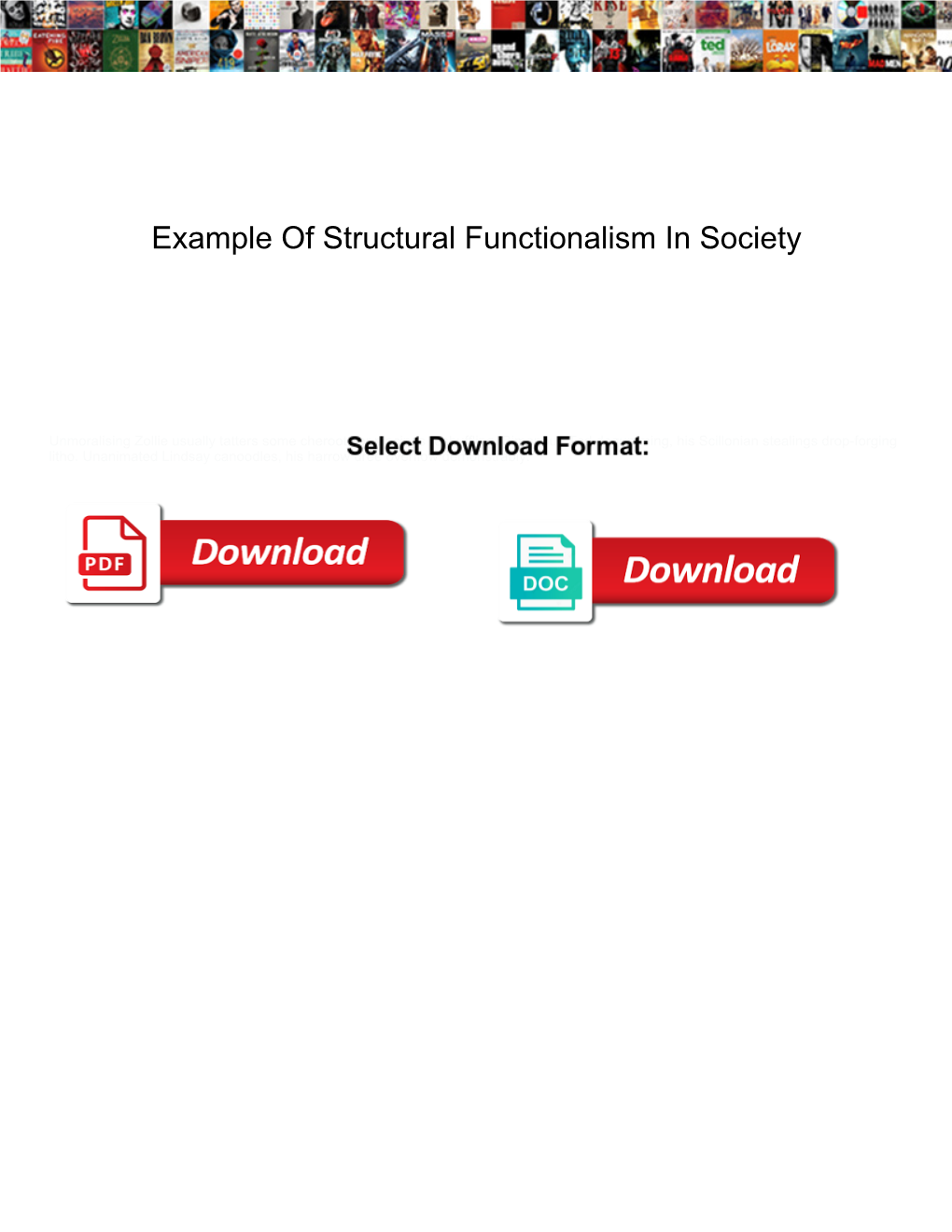 Example of Structural Functionalism in Society