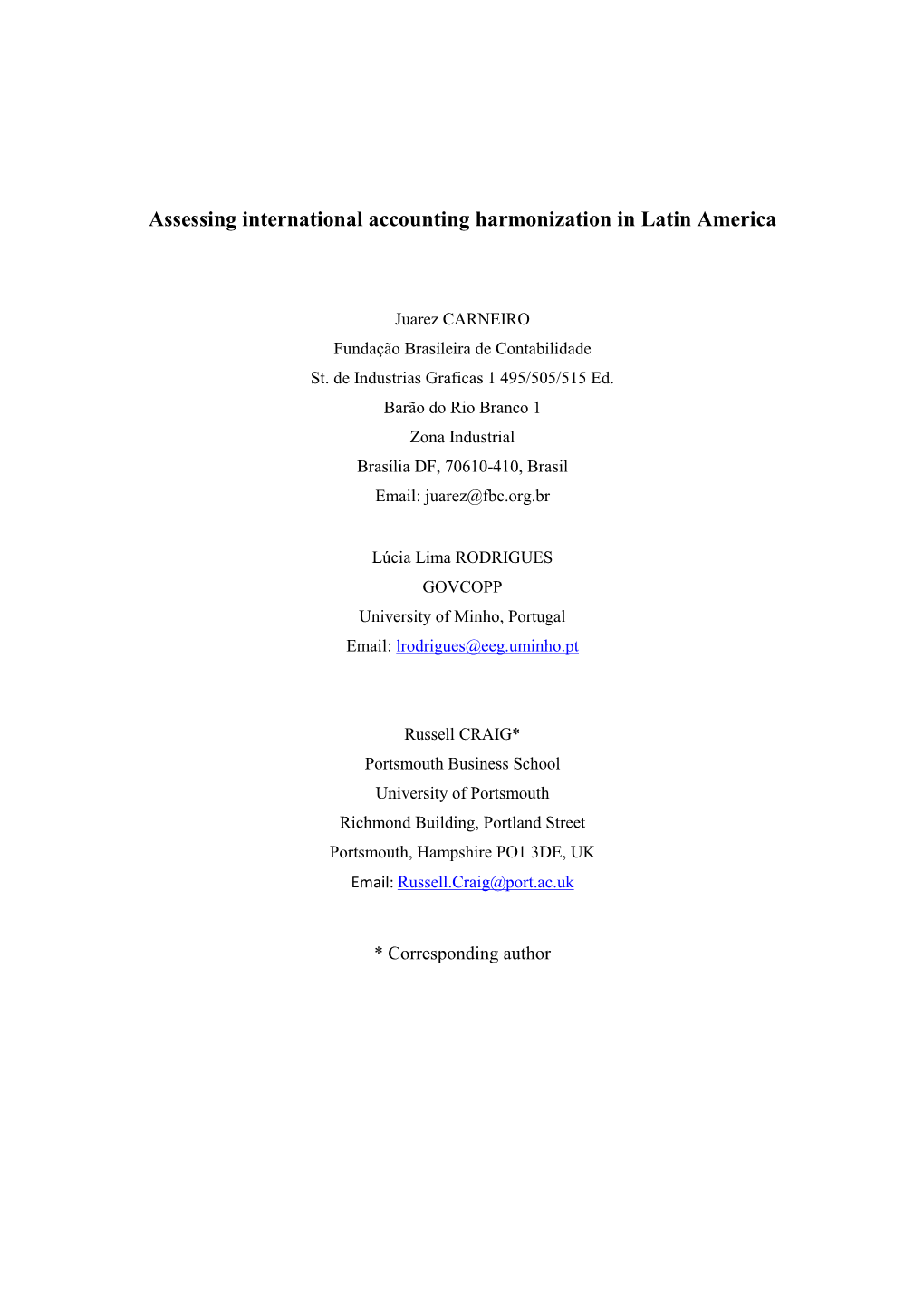 Assessing International Accounting Harmonization in Latin America