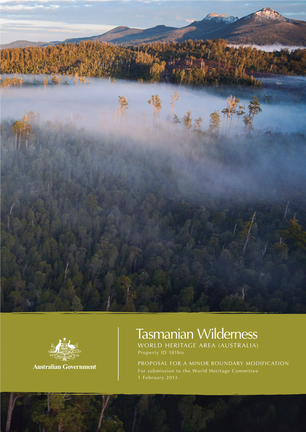 Tasmanian Wilderness WORLD HERITAGE AREA (AUSTRALIA) Property ID 181Bis