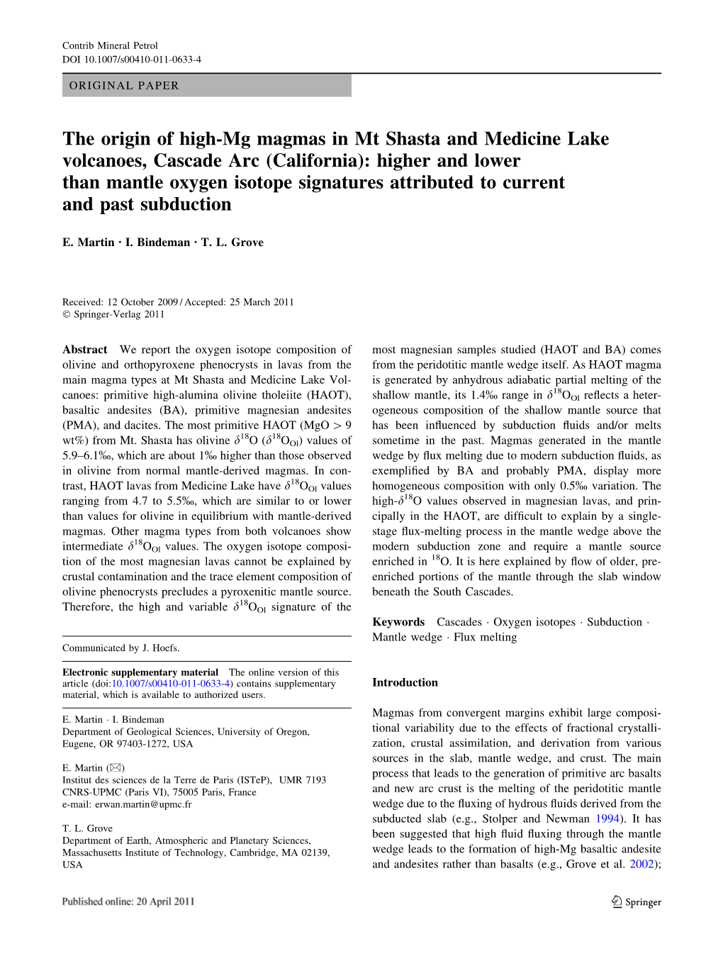 The Origin of High-Mg Magmas in Mt Shasta And
