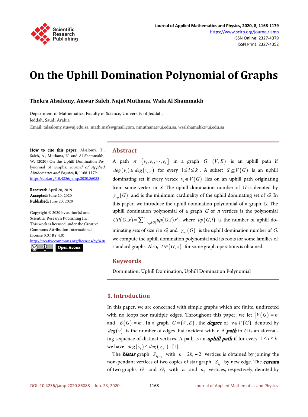 On the Uphill Domination Polynomial of Graphs