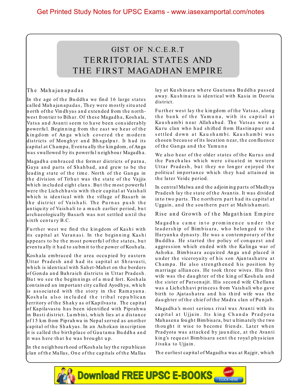 Territorial States and the First Magadhan Empire