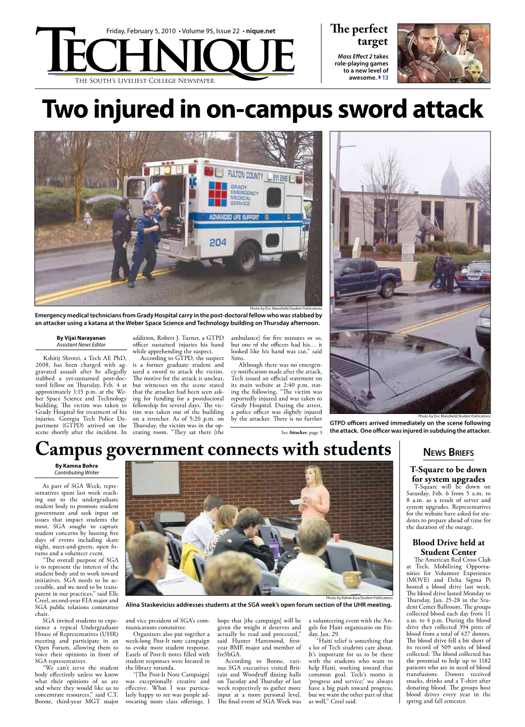 Two Injured in On-Campus Sword Attack